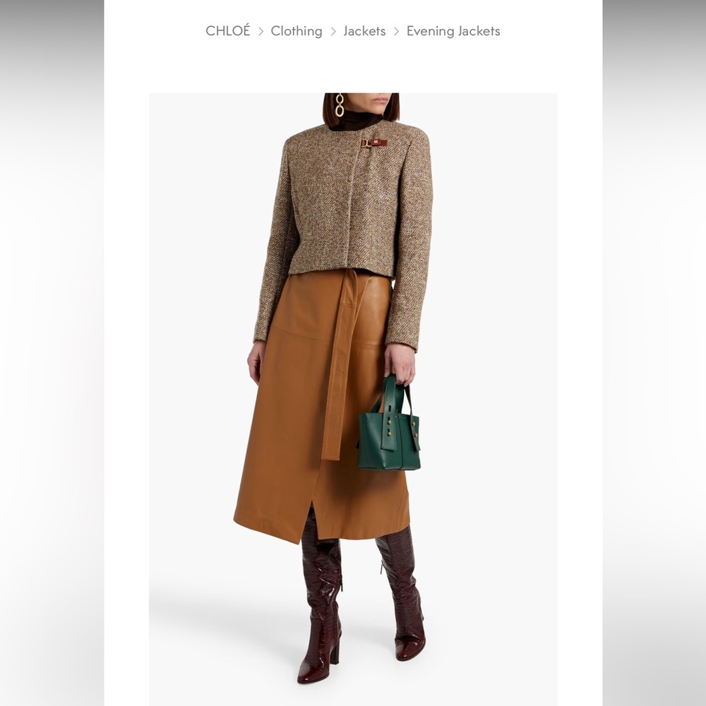 Chloe Cropped Wool-blend Tweed Jacket 2025 collection, size 34 XS/S